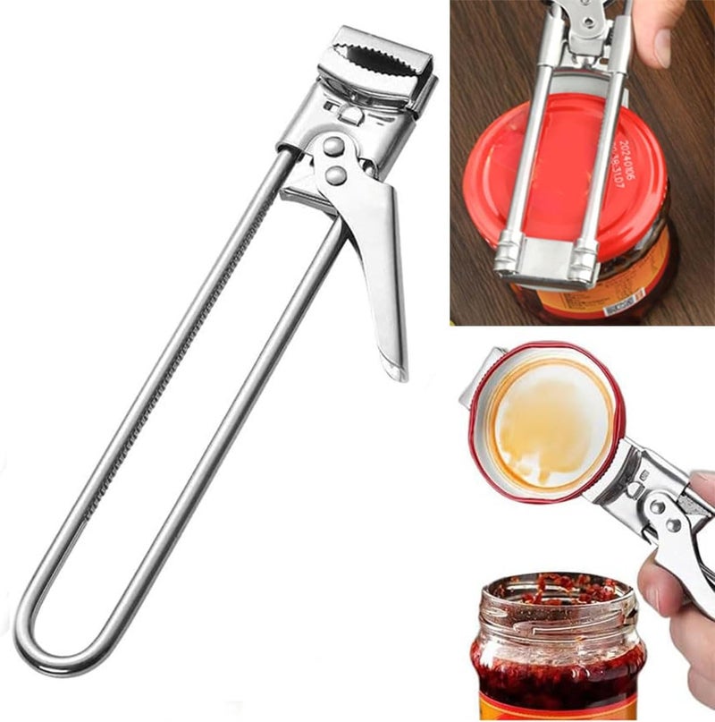 LYW Jar Openers,Adjustable Multifunctional Stainless Steel Can Opener,Stainless Steel Can Opener Bottle Jar Lid Gripper Household Kitchen Tool, Manual Jar Bottle Opener Kitchen Accessories (1 Pcs) - Image 1